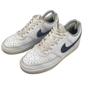 Nike Court Vision Low size‎ 8, white with Dusty navy swoosh, leather CD5434-100